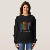 Menselijke LGBTQ Bar Code Pride Regenboog Vlag Men Trui (Voorkant volledig)