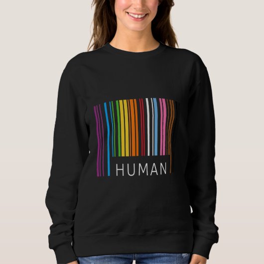Menselijke LGBTQ Bar Code Pride Regenboog Vlag Men Trui (Voorkant)