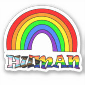 Menselijke LGBTQ+ trots of steun regenboog Sticker (Voorkant)