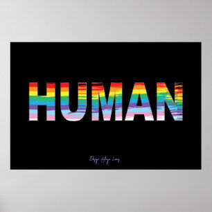 MENSELIJKE LGBTQIA Regenboogvlag, Pride Letter Coo Poster