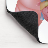 Menselijke longen en hart Mousepad Muismat (Hoek)