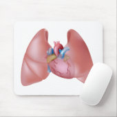 Menselijke longen en hart Mousepad Muismat (Met muis)