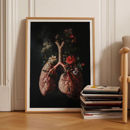 Menselijke Longen Schilderen Longen Print Vintage