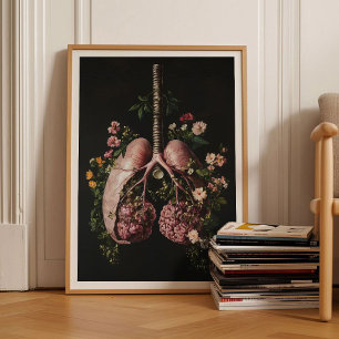 Menselijke Longen Schilderij Longen Print Oud Bloe