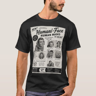 Menselijke maskers voor huisdieren Nep advertentie T-shirt