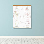 Menselijke Meridianen & Druk Pt Grafiek verpakt Ca Canvas Afdruk (Insitu (Houten vloer))