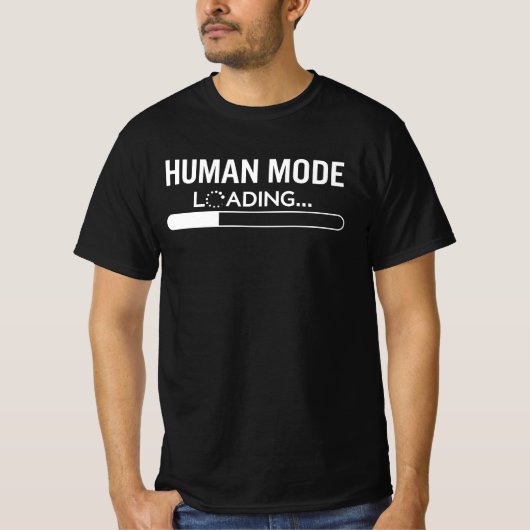 Menselijke modus laden - Grappige technische fout T-shirt (Voorkant)