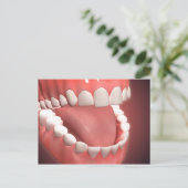 Menselijke mond open, met schitterende tanden, tan briefkaart (Staand voorkant)