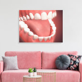 Menselijke mond open, met schitterende tanden, tan canvas afdruk (Insitu (Woonkamer))