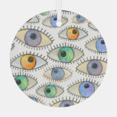 Menselijke ogen: Waterverf open blik Glas Ornament (Achterkant)