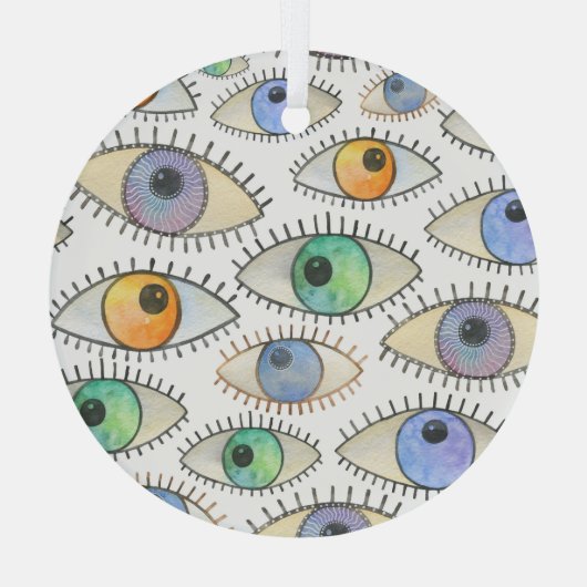 Menselijke ogen: Waterverf open blik Glas Ornament (Achterkant)
