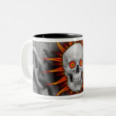 Menselijke ongemaskerde tweekleurige koffiemok (Voorkant links)