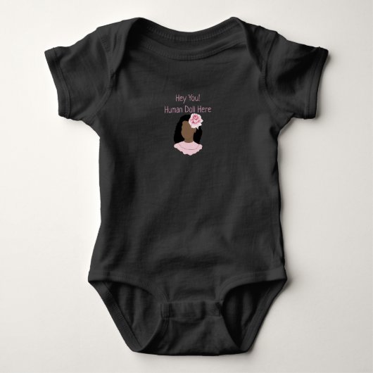 Menselijke pop hier T-shirt baby romper (Voorkant)