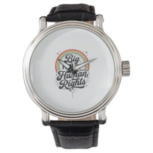 Menselijke Rechten Retro Regenboog Vector T-Shirt  Horloge