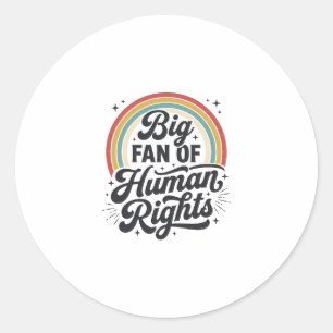 Menselijke Rechten Retro Regenboog Vector T-Shirt  Ronde Sticker
