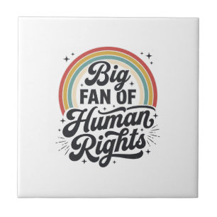 Menselijke Rechten Retro Regenboog Vector T-Shirt  Tegeltje