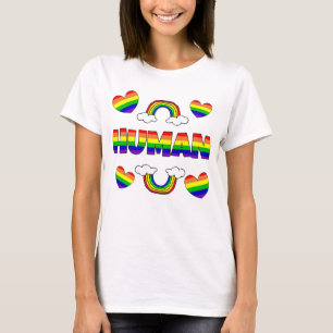 Menselijke Regenboog Letters LGBTQ+ T-shirt