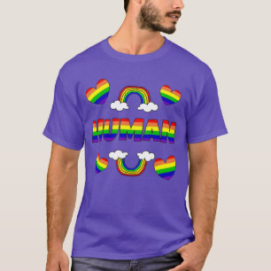 Menselijke Regenboog Letters LGBTQ+ T-shirt
