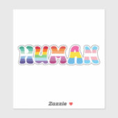 Menselijke regenboogvlaggen sticker (Vel)