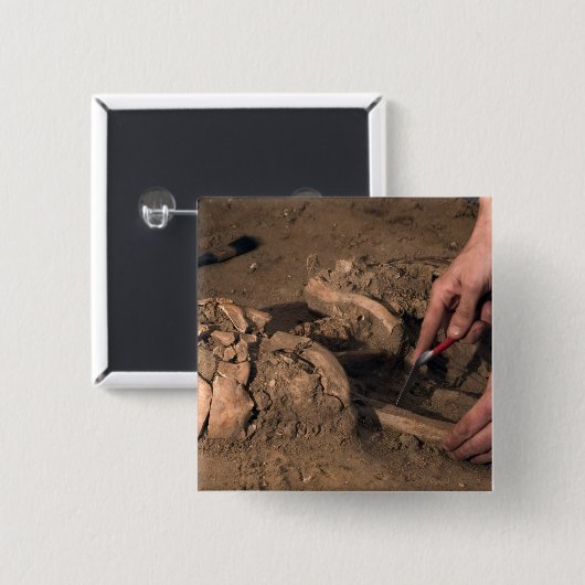 Menselijke resten vierkante button 5,1 cm (Voorkant /achterkant)