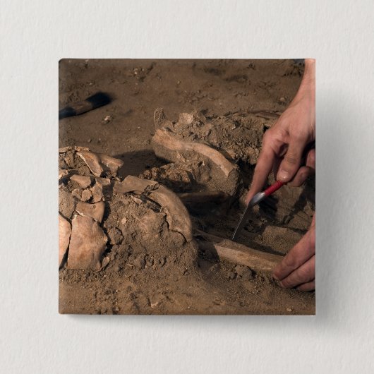 Menselijke resten vierkante button 5,1 cm (Voorkant)