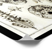 Menselijke ruggengraat schedel anatomie print (Hoek)