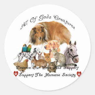 Menselijke samenleving Alle schepselen van God Die Ronde Sticker