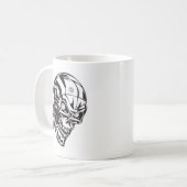 Menselijke schedel 146 koffiemok (Voorkant links)
