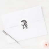 Menselijke schedel 151 ronde sticker (Envelop)