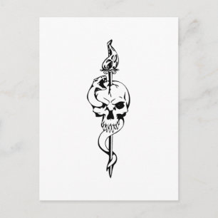 Menselijke schedel briefkaart