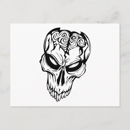 Menselijke schedel briefkaart (Voorkant)
