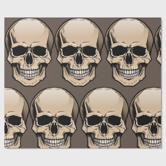 Menselijke schedel cadeaupapier (Vlak)