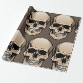 Menselijke schedel cadeaupapier (Uitgerold)