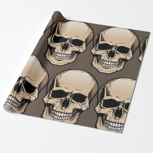 Menselijke schedel cadeaupapier (Uitgerold)