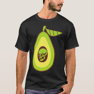 Menselijke schedel denkt aan avocado t-shirt