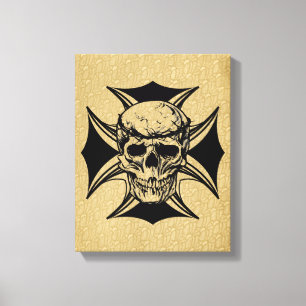 Menselijke schedel doorn kruin illustratie art canvas afdruk