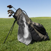 Menselijke schedel golfhanddoek (Groen)