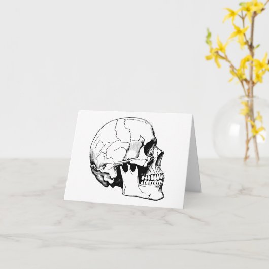 Menselijke Schedel Kaart (Gele Bloem)