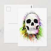 Menselijke schedel kleurrijk Halloween Briefkaart (Voorkant / Achterkant)