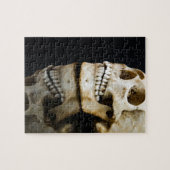 Menselijke schedel met spiegelend afbeelding geïso legpuzzel (Horizontaal)