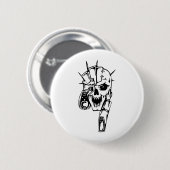 Menselijke schedel ronde button 5,7 cm (Voorkant /achterkant)