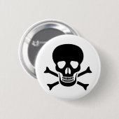 Menselijke schedel ronde button 5,7 cm (Voorkant /achterkant)