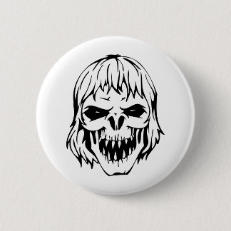 Menselijke schedel ronde button 5,7 cm