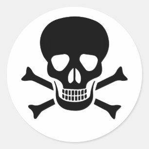Menselijke schedel ronde sticker