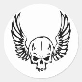 Menselijke schedel ronde sticker (Voorkant)