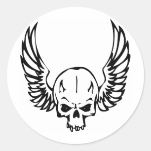 Menselijke schedel ronde sticker