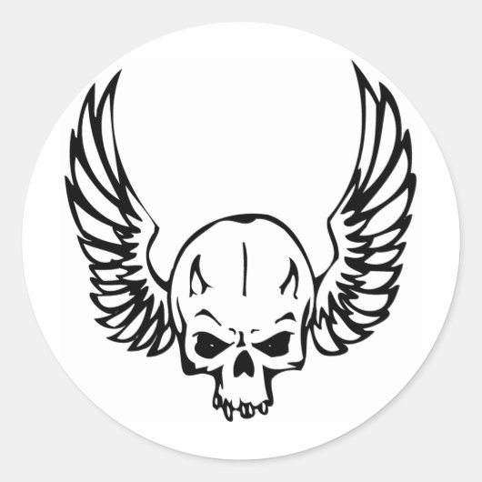 Menselijke schedel ronde sticker (Voorkant)