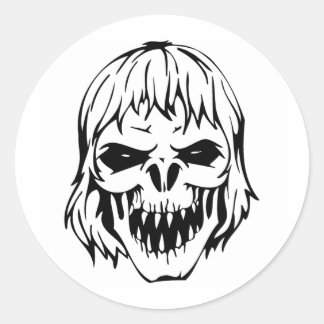 Menselijke schedel ronde sticker