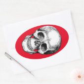 Menselijke schedel wit gezicht ovale sticker (Envelop)