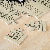 Menselijke schedelrozen Goth Biker Kunst Illustrat Legpuzzel (Zijkant)